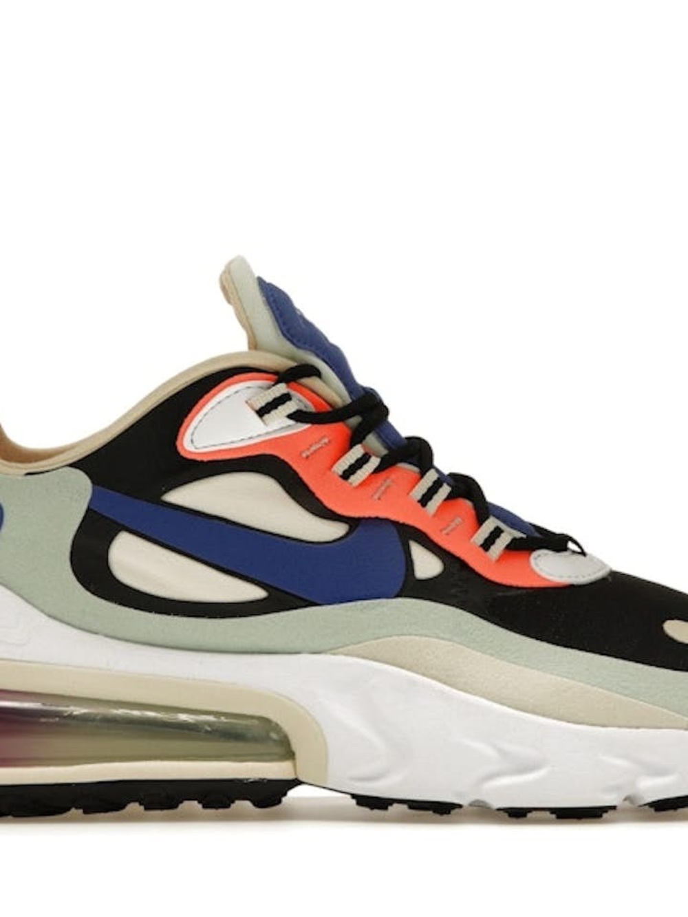 Nike Women's Sneaker in Black, Blue & Orange Accent. Air Max 270 React